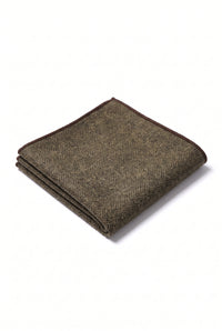 Pañuelo de bolsillo para hombre de mezcla de lana y tweed marrón oscuro.