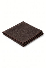 Pañuelo de bolsillo para hombre de mezcla de lana y tweed marrón oscuro.