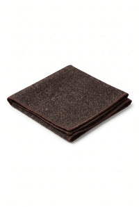Pañuelo de bolsillo para hombre de mezcla de lana y tweed marrón oscuro.
