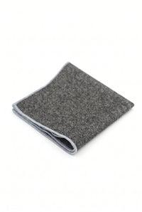 Pañuelo de bolsillo de tweed gris oscuro para hombre