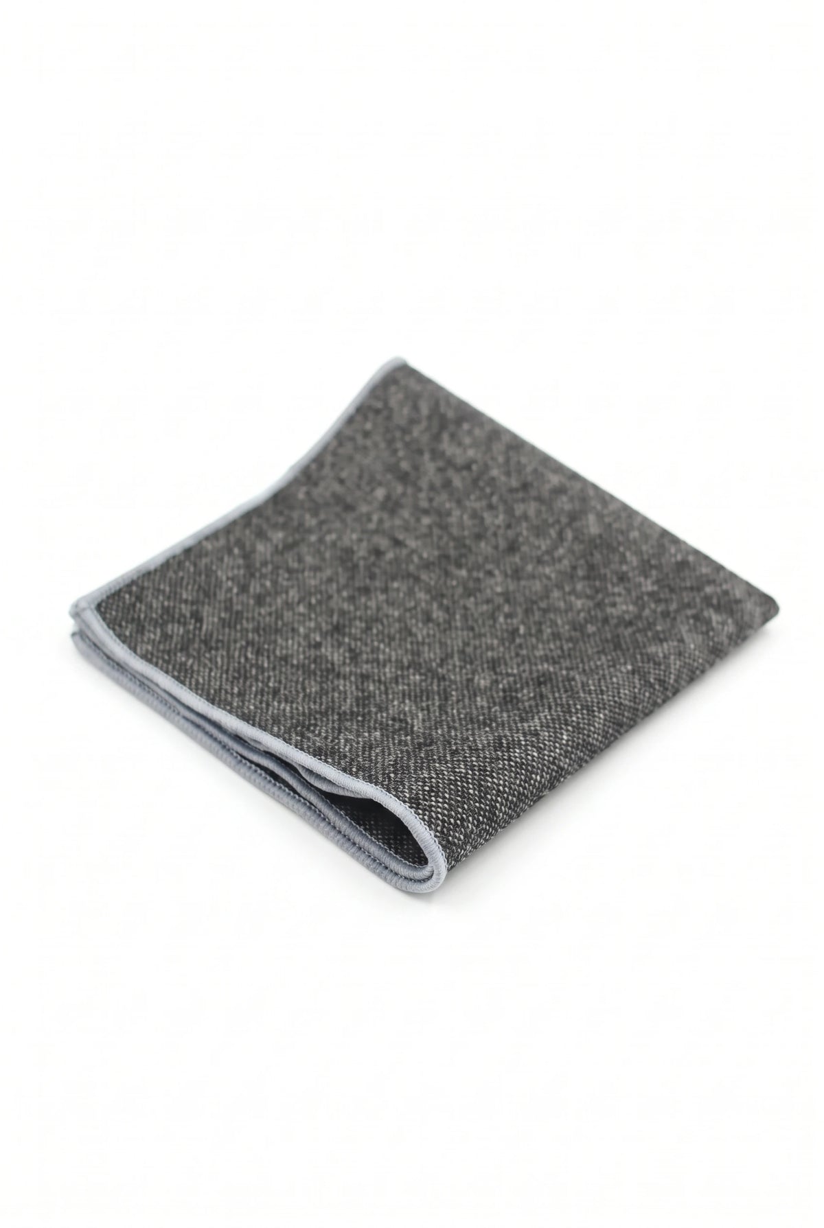 Pañuelo de bolsillo de tweed gris oscuro para hombre