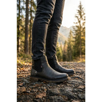 Botines Chelsea para hombre, color gris oscuro, resistentes al agua.