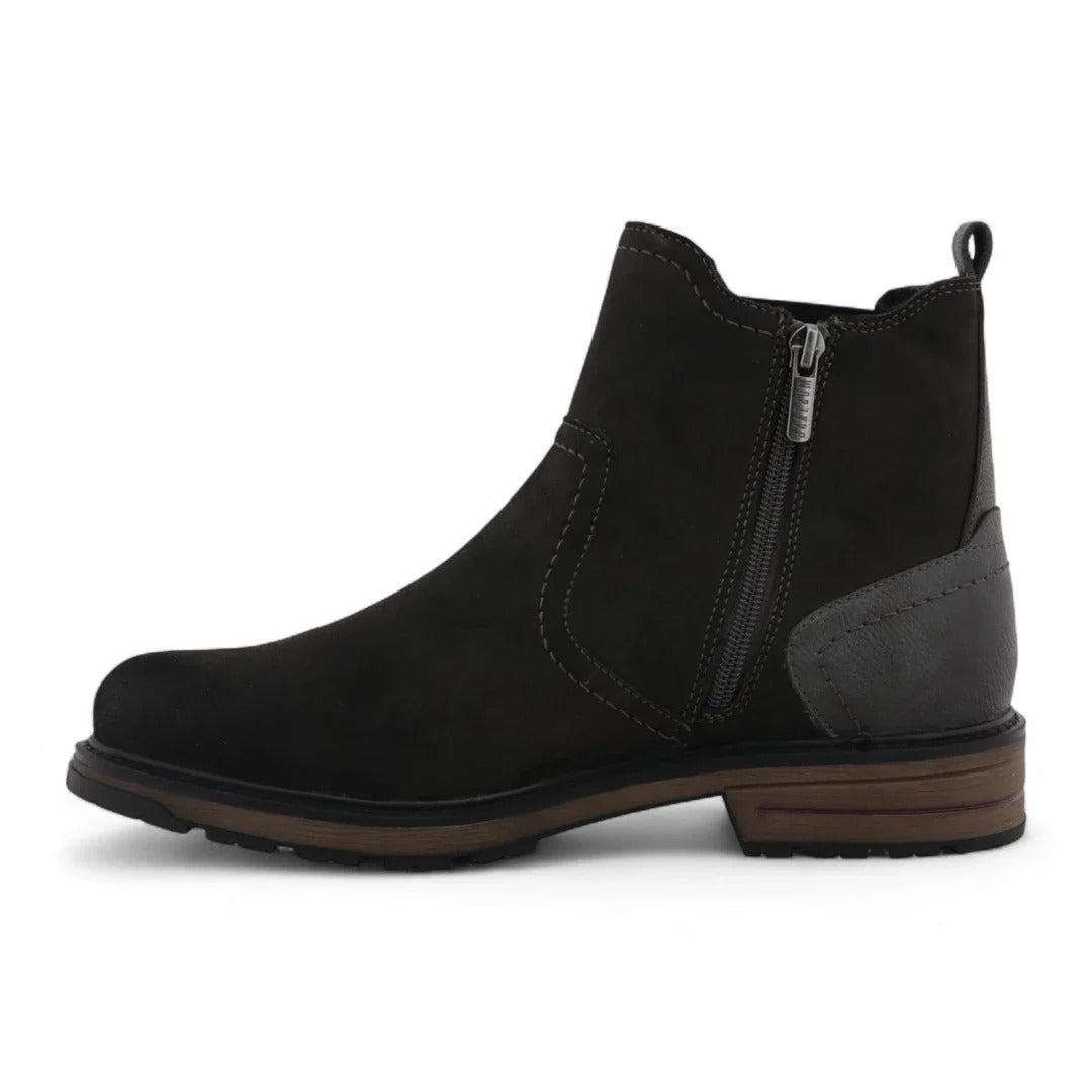 Botines Chelsea para hombre, color gris oscuro, resistentes al agua.