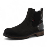 Botines Chelsea para hombre, color gris oscuro, resistentes al agua.