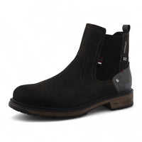 Botines Chelsea para hombre, color gris oscuro, resistentes al agua.