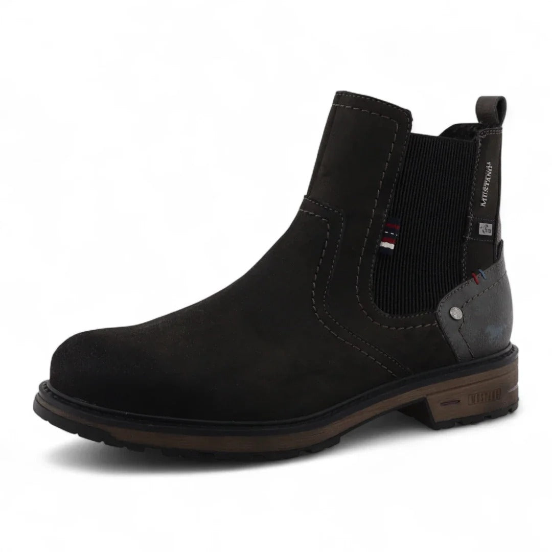 Botines Chelsea para hombre, color gris oscuro, resistentes al agua.
