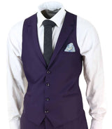 Traje de tres piezas para hombre color morado oscuro