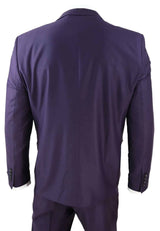Traje de tres piezas para hombre color morado oscuro