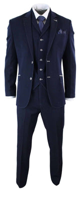 Traje de tres piezas azul vaquero para hombre