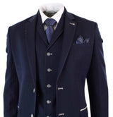 Traje de tres piezas azul vaquero para hombre