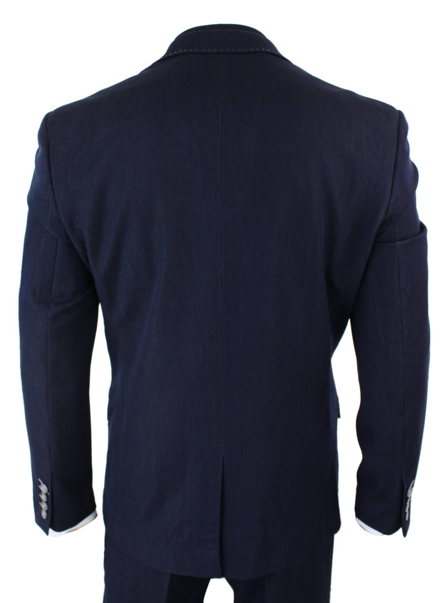 Traje de tres piezas azul vaquero para hombre