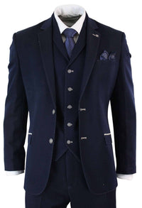 Traje de tres piezas azul vaquero para hombre