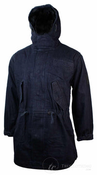 Abrigo vaquero para hombre con capucha, chaqueta vaquera forrada de felpa, gabardina de 3/4.