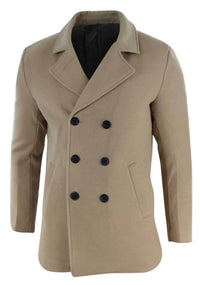 Abrigo cruzado para hombre - Camel