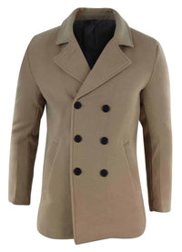 Abrigo cruzado para hombre - Camel