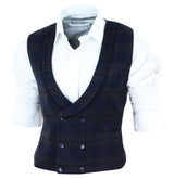 Chaleco cruzado de tweed para hombre