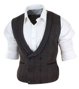 Chaleco cruzado de tweed para hombre