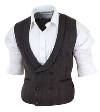 Chaleco cruzado de tweed para hombre