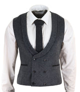 Chaleco cruzado de tweed para hombre