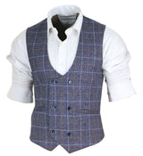 Chaleco cruzado para hombre con cadena - Cavani Bonita - Azul