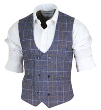 Chaleco cruzado para hombre con cadena - Cavani Bonita - Azul