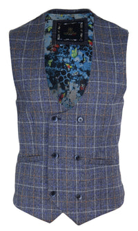 Chaleco cruzado para hombre con cadena - Cavani Bonita - Azul