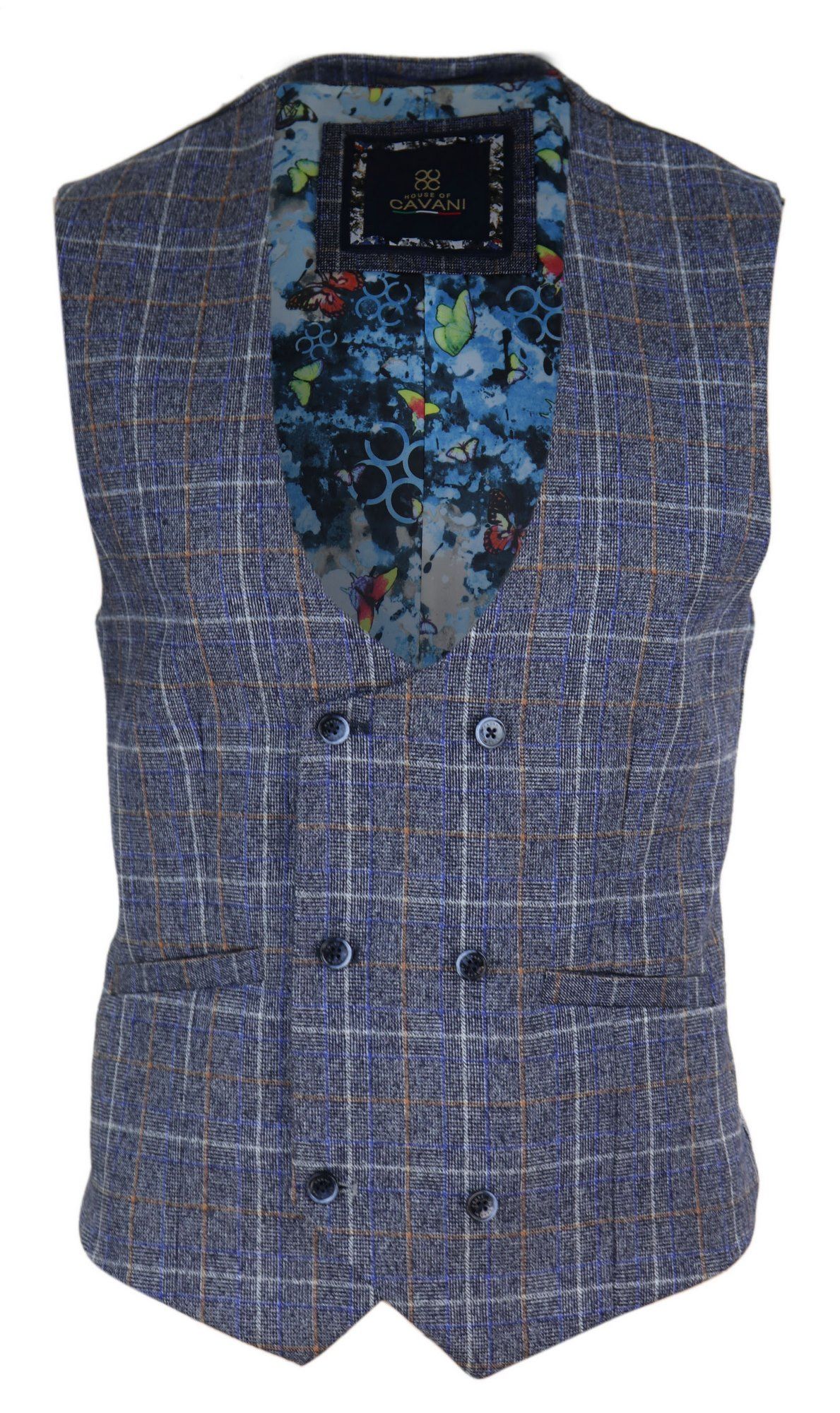 Chaleco cruzado para hombre con cadena - Cavani Bonita - Azul