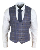 Chaleco cruzado para hombre con cadena - Cavani Bonita - Azul