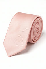Corbata delgada de 6 cm para hombre, color rosa empolvado.