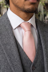 Corbata delgada de 6 cm para hombre, color rosa empolvado.