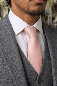 Corbata delgada de 6 cm para hombre, color rosa empolvado.