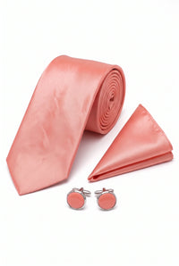 Conjunto de corbata rosa empolvado para hombre