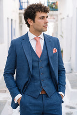 Conjunto de corbata rosa empolvado para hombre