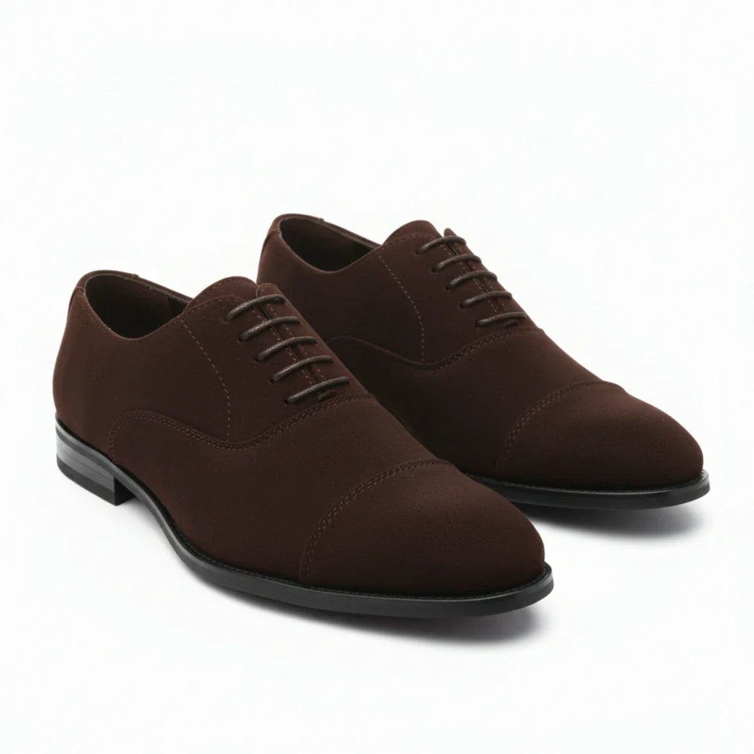 Zapatos Oxford de hombre con cordones y acabado de gamuza sintética