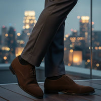 Zapatos Oxford de hombre con cordones y acabado de gamuza sintética