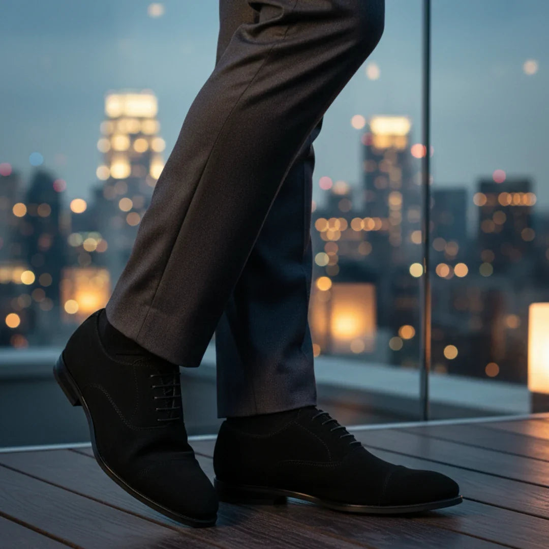 Zapatos Oxford de hombre con cordones y acabado de gamuza sintética