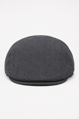 Gorra plana para hombre de lana con estampado de espiga y tweed color carbón, estilo clásico de los años 20, unisex, Del Boy