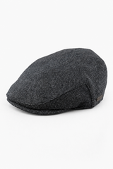 Gorra plana para hombre de lana con estampado de espiga y tweed color carbón, estilo clásico de los años 20, unisex, Del Boy