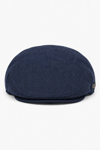 Gorra plana para hombre de lana con estampado de espiga, tweed azul marino, estilo clásico de los años 20, unisex, Del Boy