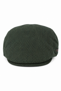 Gorra plana para hombre de lana con estampado de espiga y tweed color oliva, estilo clásico de los años 20, unisex, Del Boy