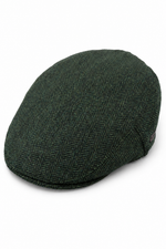 Gorra plana para hombre de lana con estampado de espiga y tweed color oliva, estilo clásico de los años 20, unisex, Del Boy