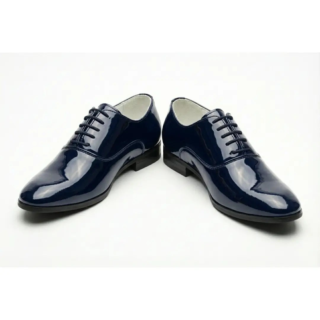Zapatos Oxford formales de hombre de piel sintética charol.