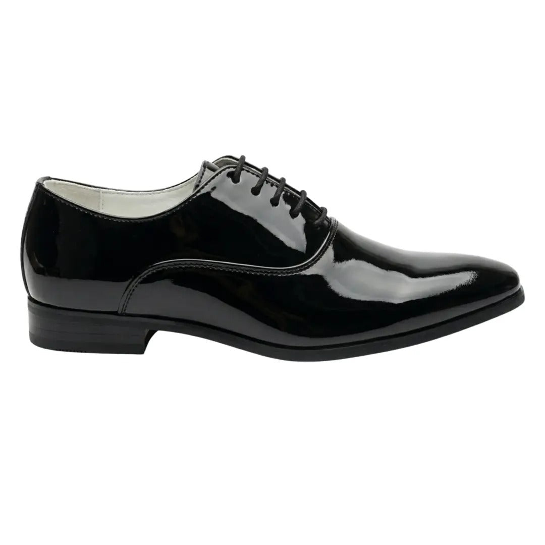 Zapatos Oxford formales de hombre de piel sintética charol.