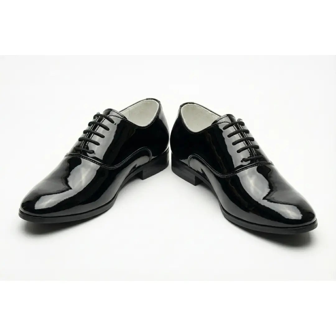 Zapatos Oxford formales de hombre de piel sintética charol.