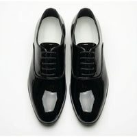 Zapatos Oxford formales de hombre de piel sintética charol.