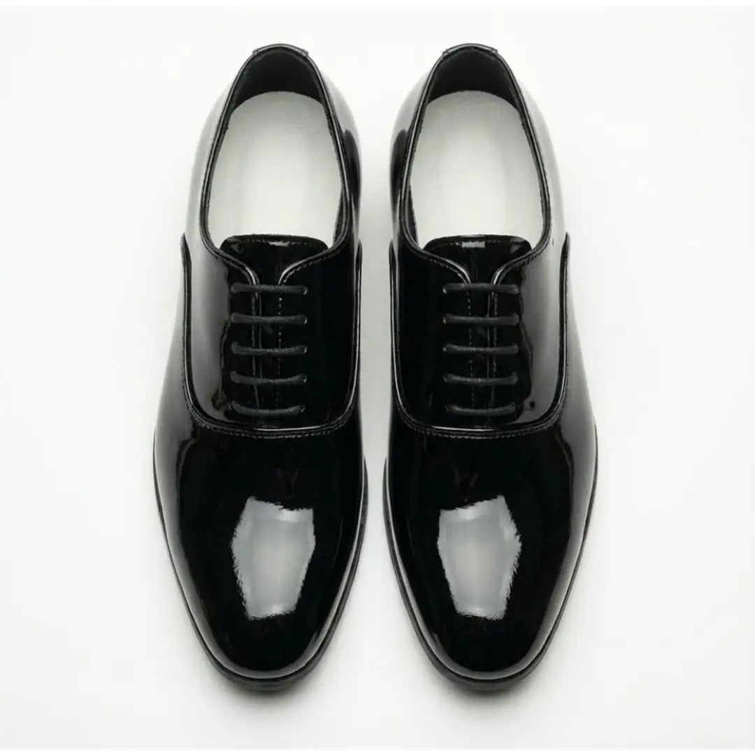 Zapatos Oxford formales de hombre de piel sintética charol.