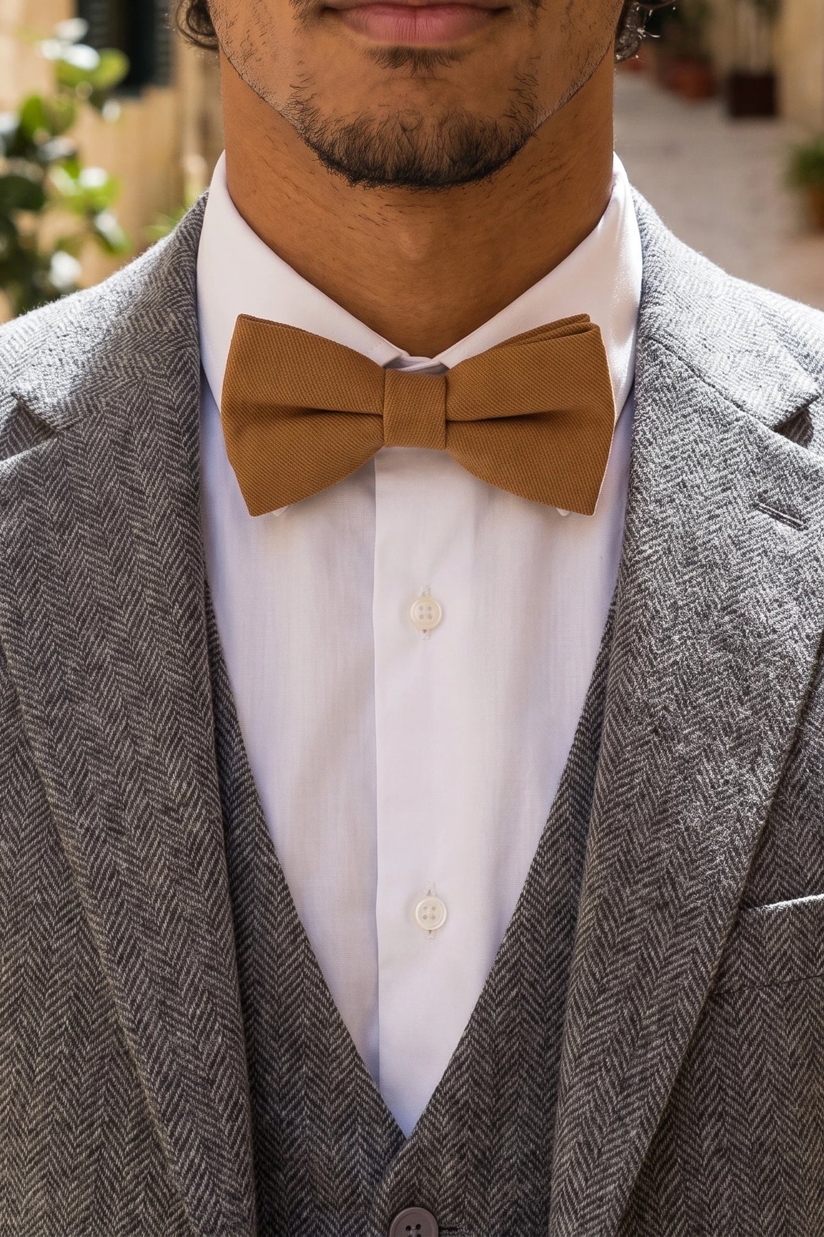 Pajarita doble de oro para hombre