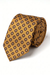 Corbata dorada con estampado paisley para hombre