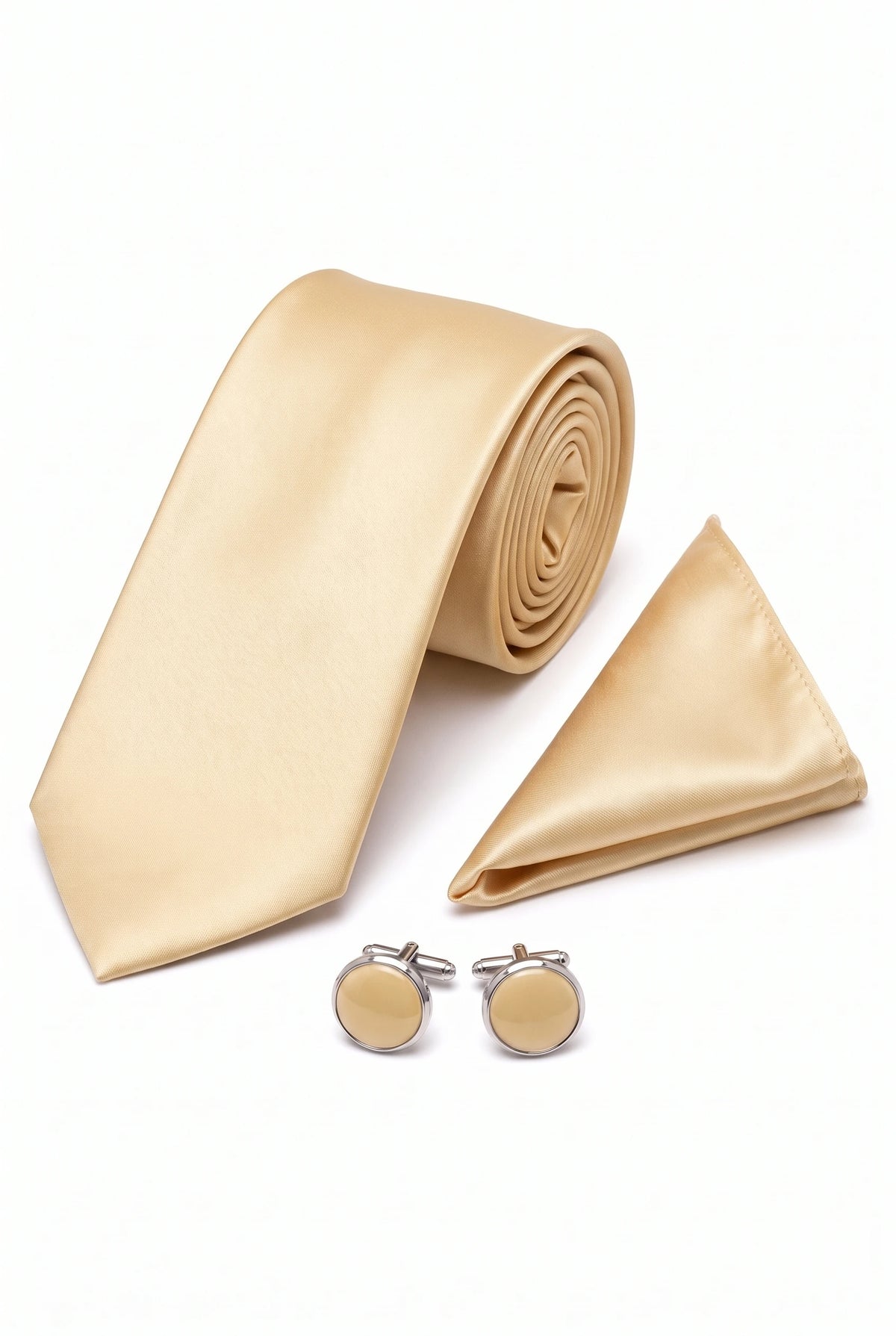 Conjunto de corbata dorada para hombre