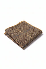 Pañuelo de bolsillo para hombre de mezcla de lana y tweed dorado.